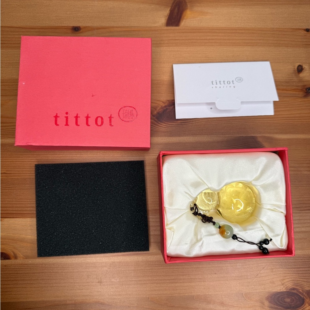 NIB Tittot glass sculpture - symphony of Happiness and Prosperity